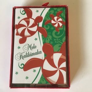 🦄  10 Holiday cards and envelopes, peppermint turtle